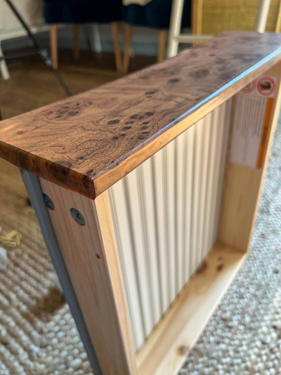 wrapped dresser drawer in contact paper