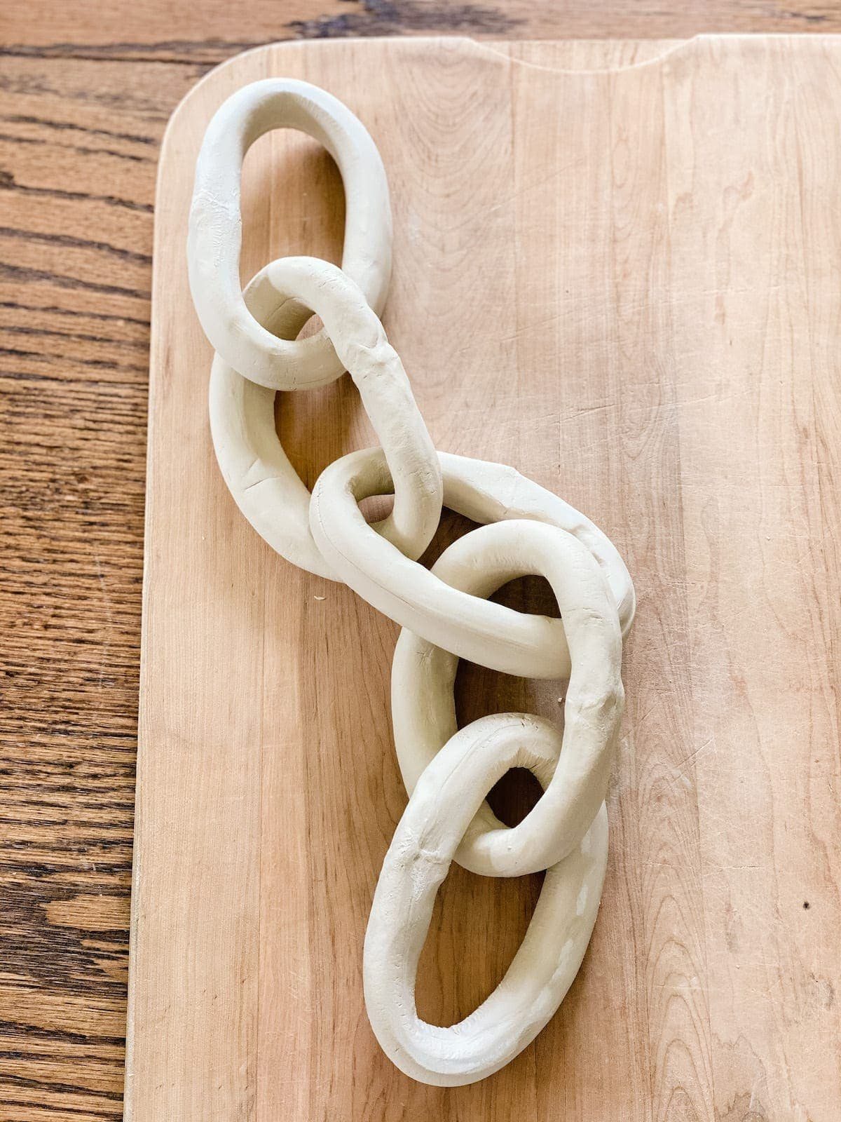 air dry clay shaped into a chain