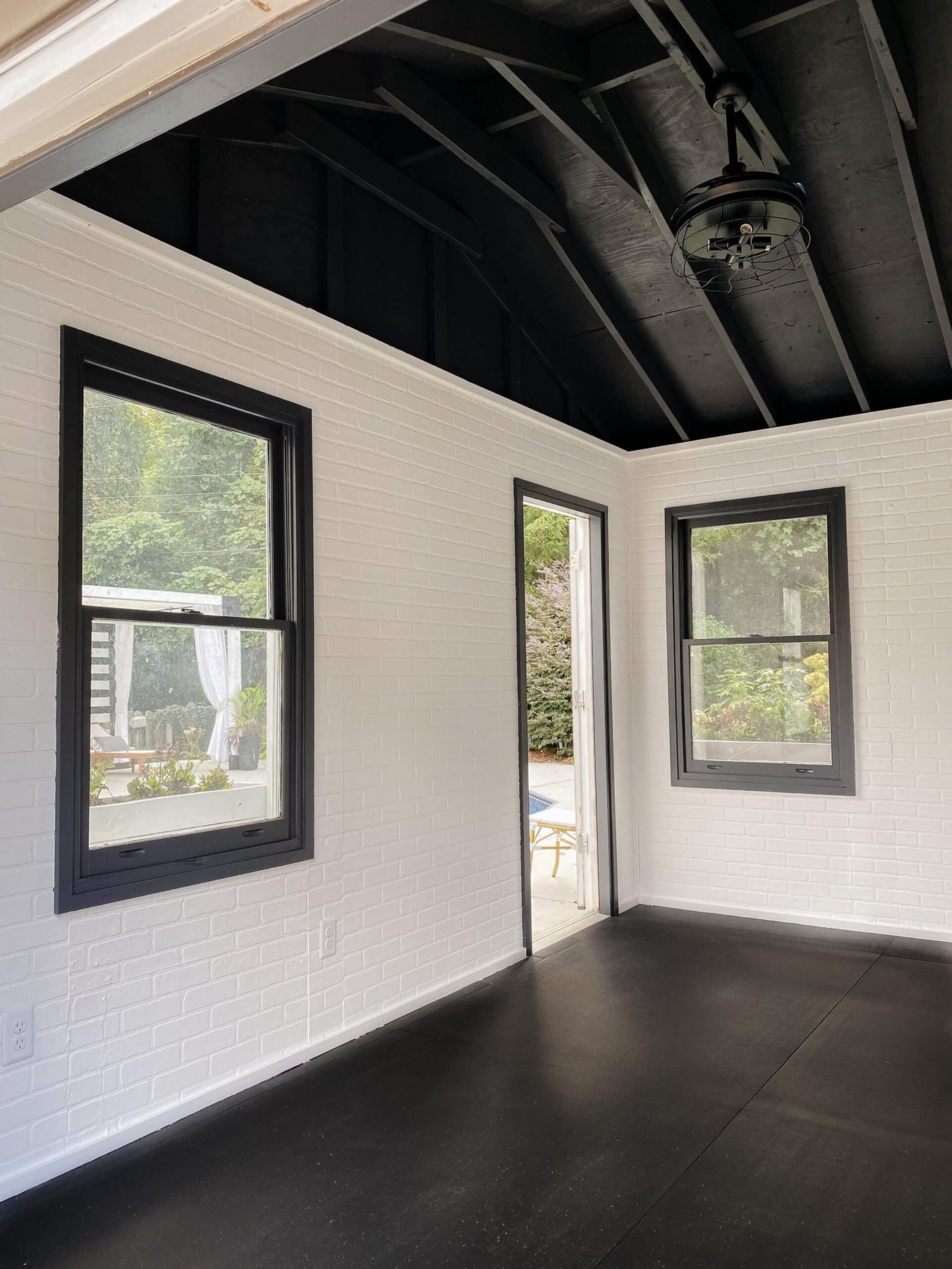 DIY Faux Brick Walls in the Gym Shed