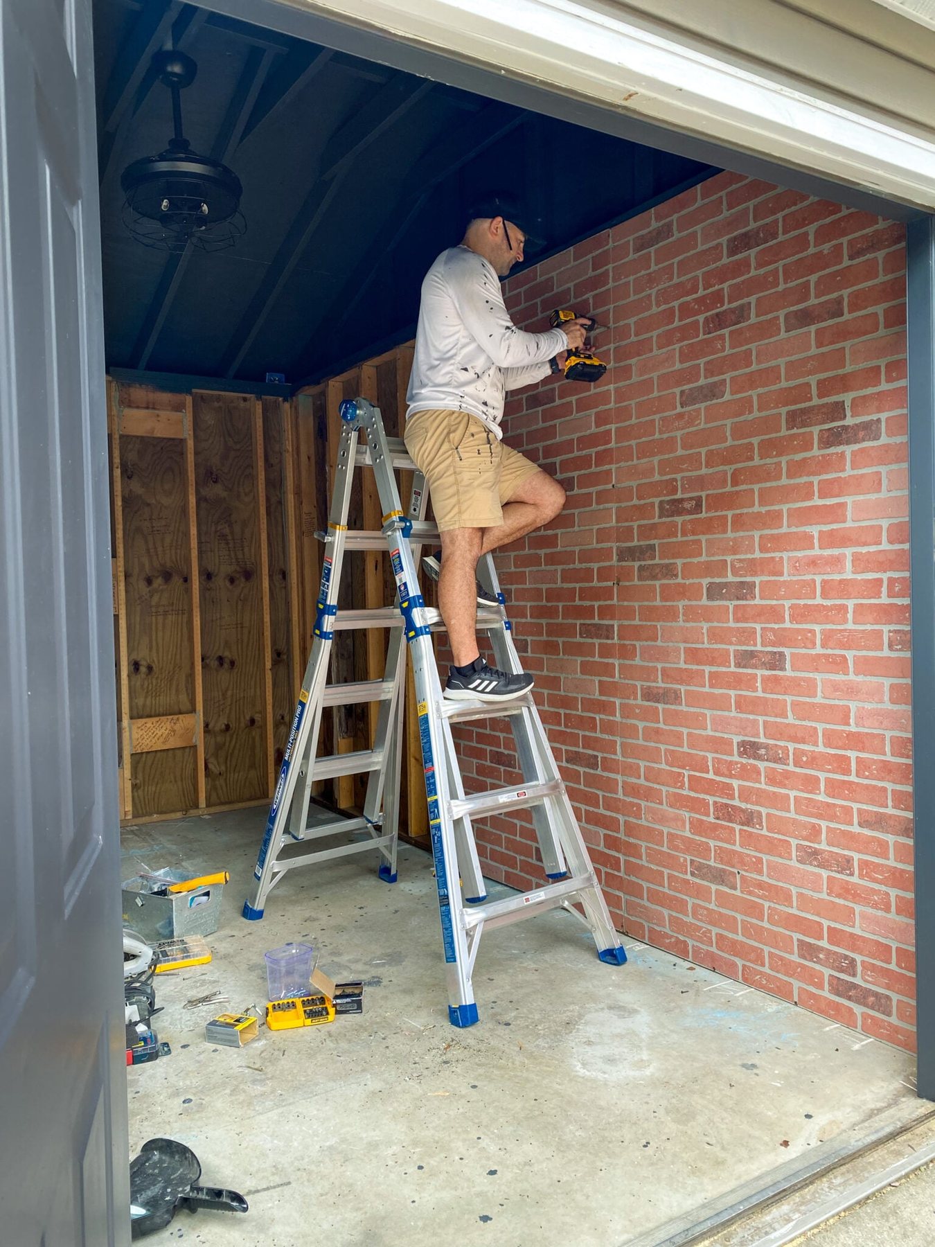 hanging brick wall