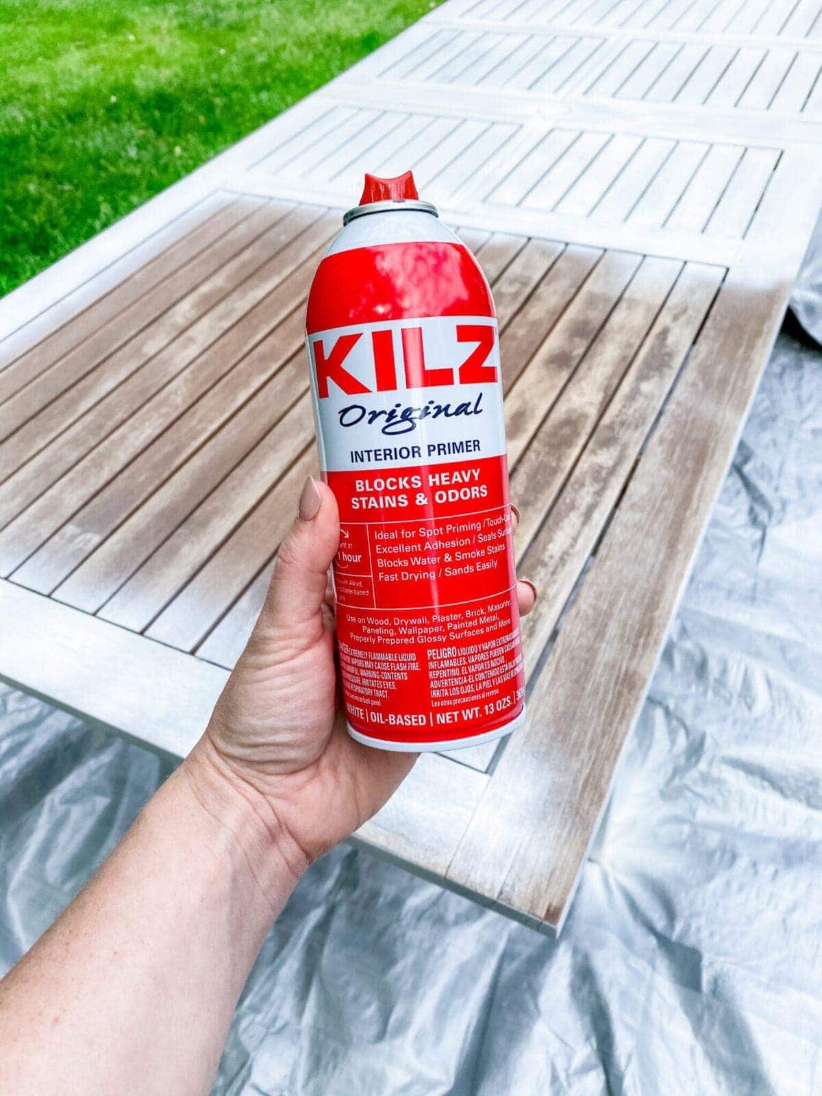 kilz original spray primer to use on outdoor furniture