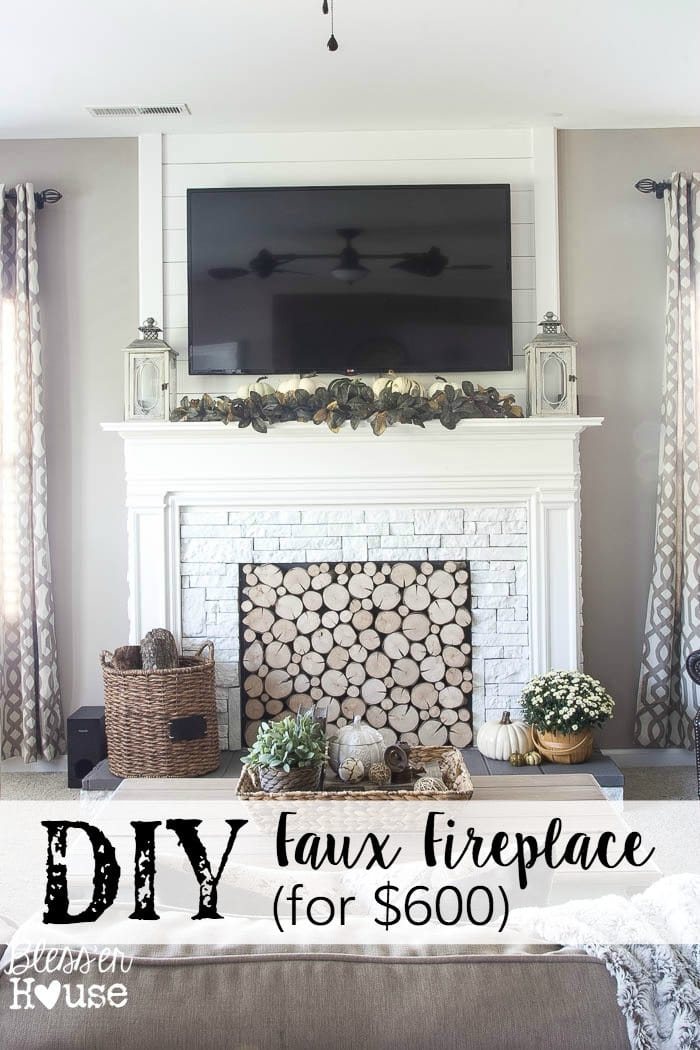 faux fireplace
