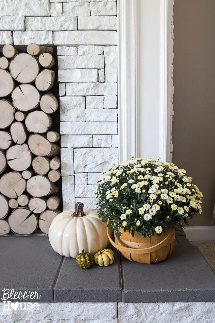 faux fireplace hearth and faux stone