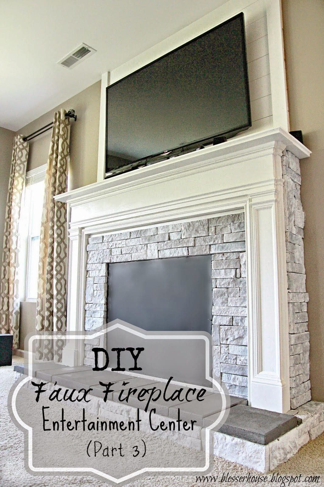 faux fireplace with Air Stone