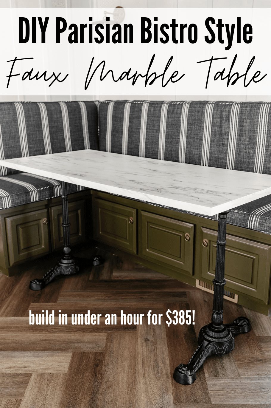 DIY Faux Marble Dining Table