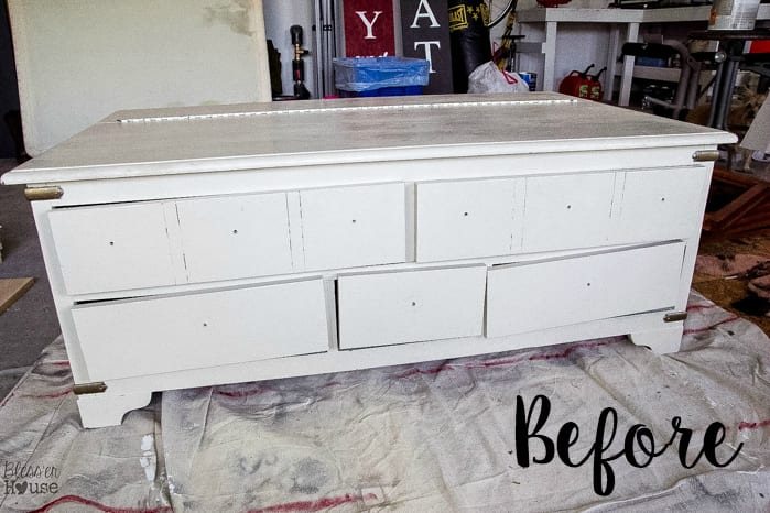 DIY Faux Planked Card Catalog Coffee Table | unigumushane.com