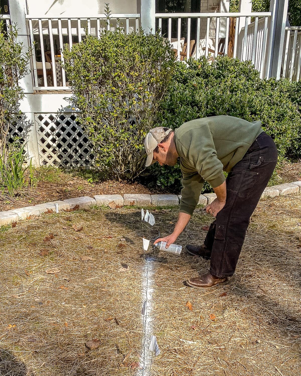 marking layout for a fire pit