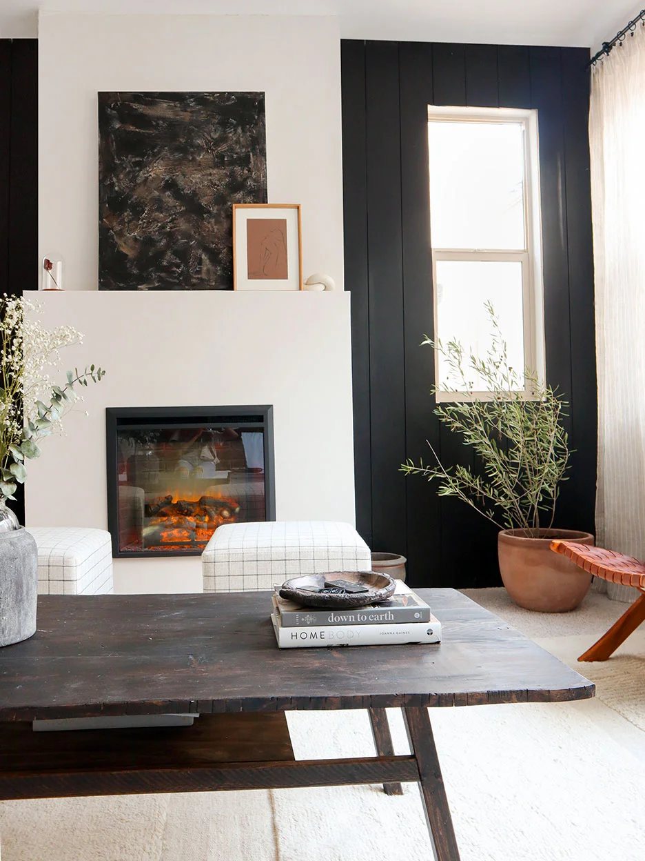 diy modern fireplace with roman clay