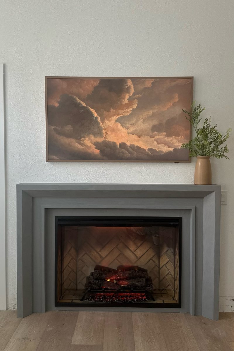 electric fireplace diy with custom surround