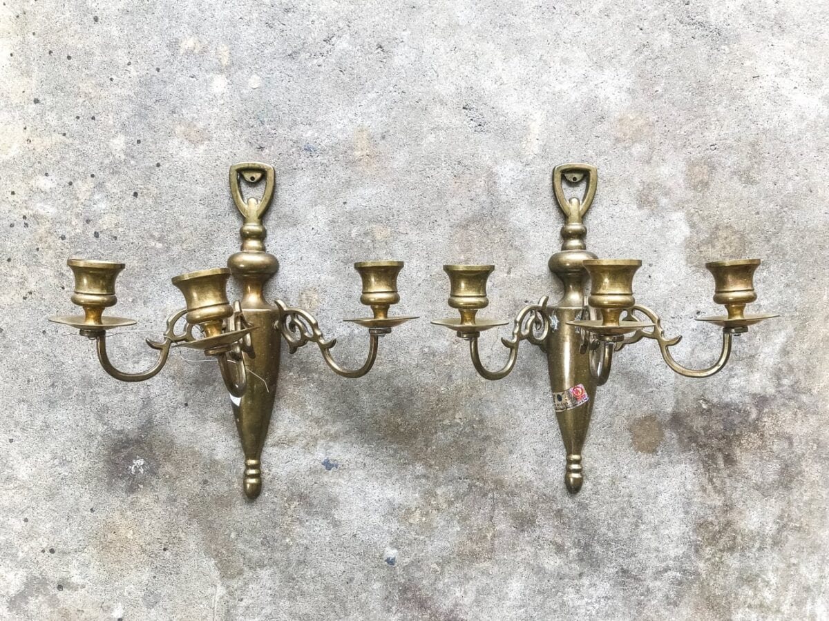 80s brass sconce makeover