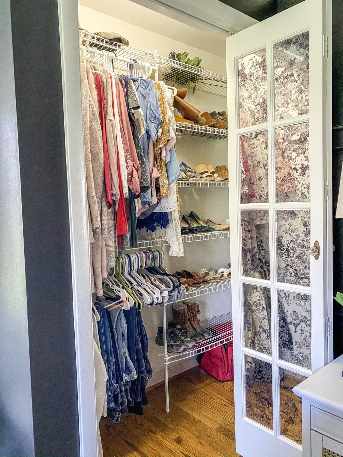 Small Master IKEA Closet Using Billy Bookcases
