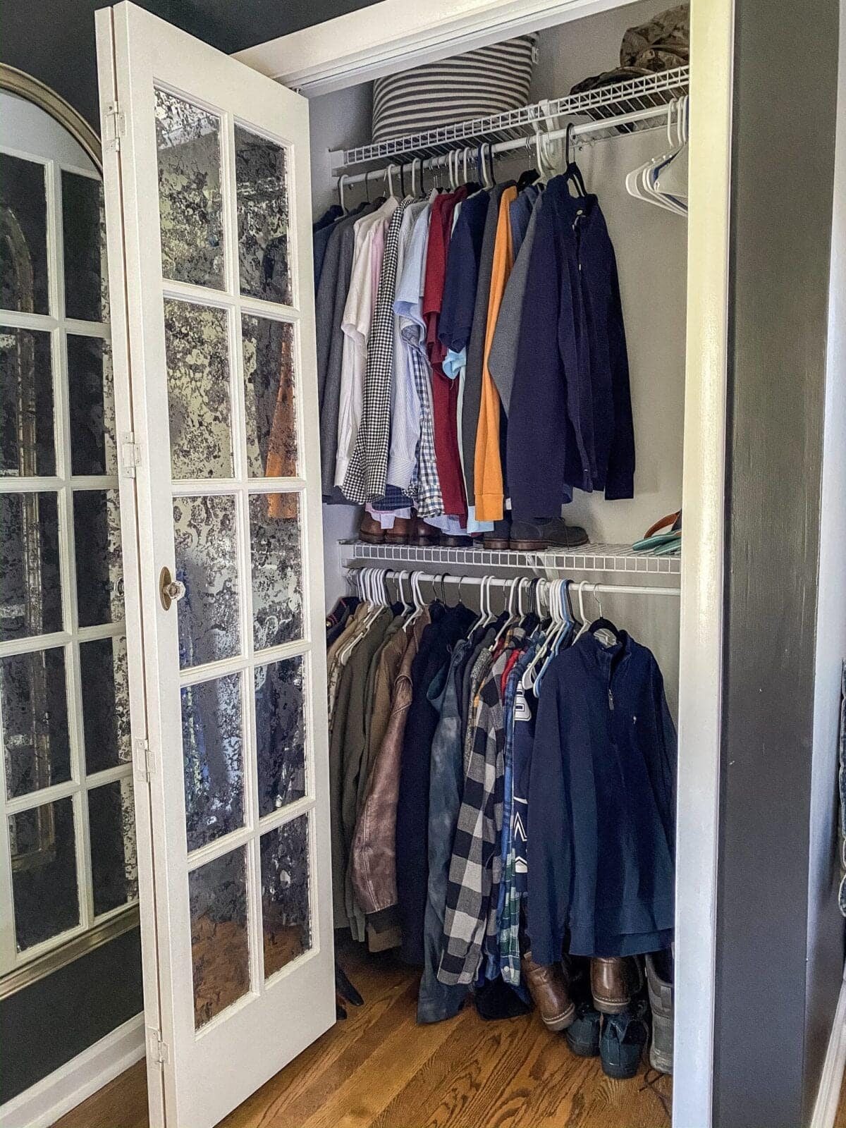 Small Master IKEA Closet Using Billy Bookcases