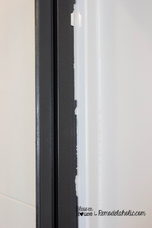 how to paint a shower door to look like a factory window, industrial style