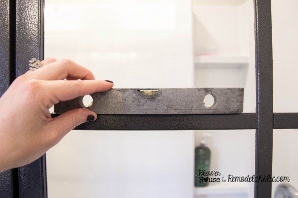 how to add window grids to a shower door for an industrial factory window look