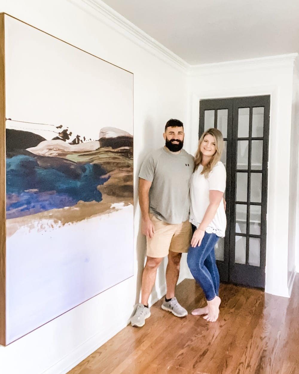 DIY Large Scale Wall Art from a Shower Curtain