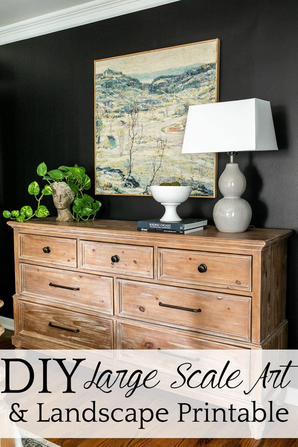 DIY Large Wall Art and Winter Landscape Printable - How to make a $1,000 piece of art for under $50.