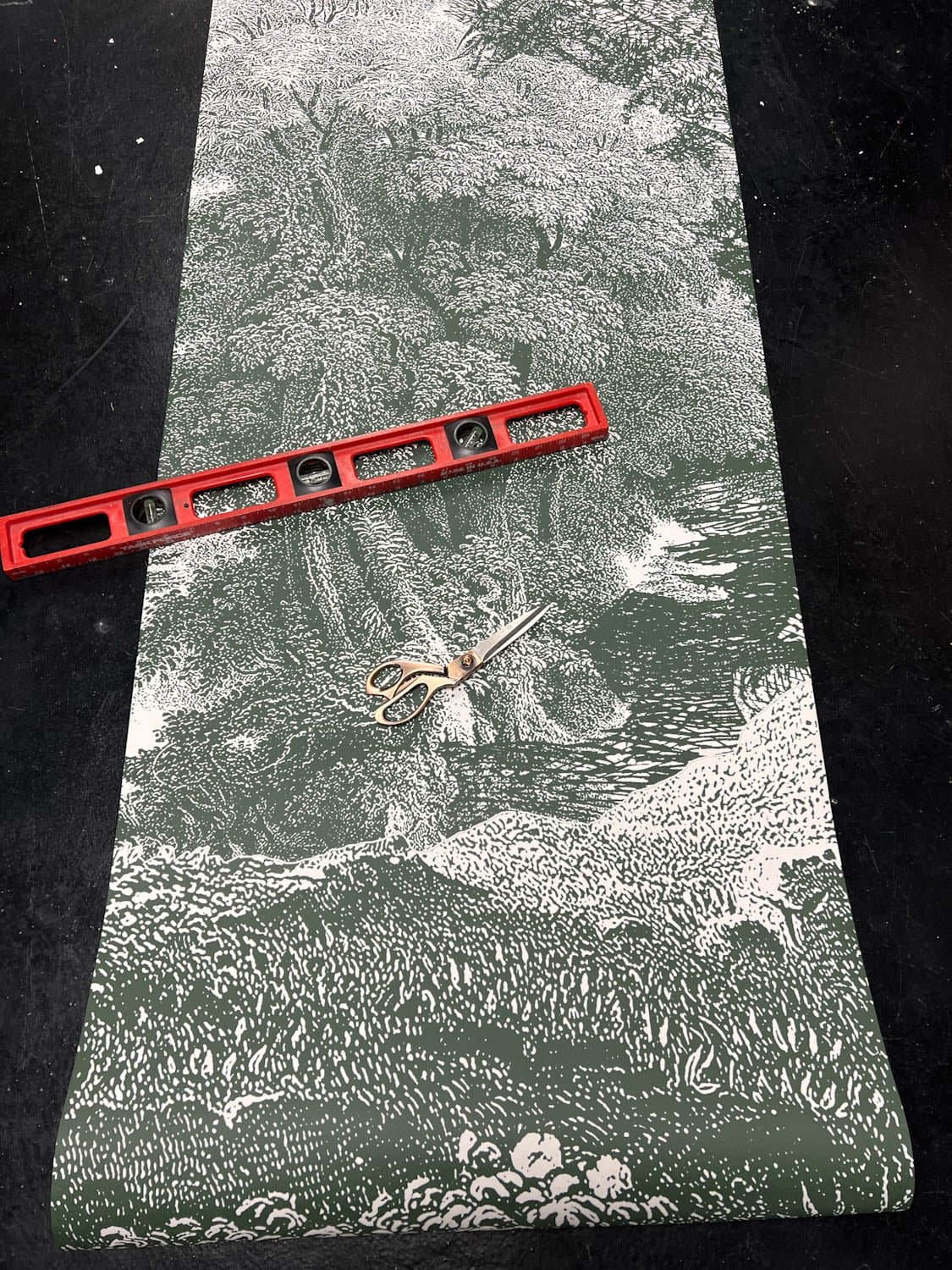 scenic mural panel measured and cut to make art