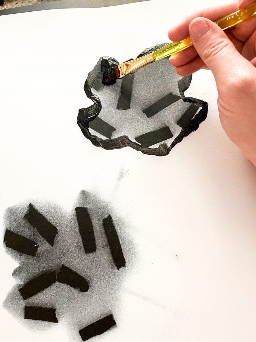 diy silhouette art using leaves and paint