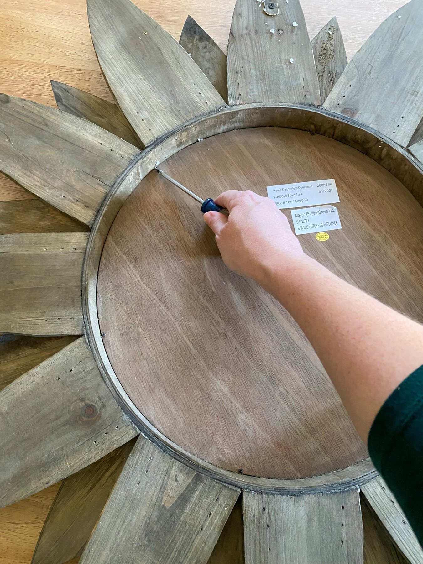 removing mirror from sunburst