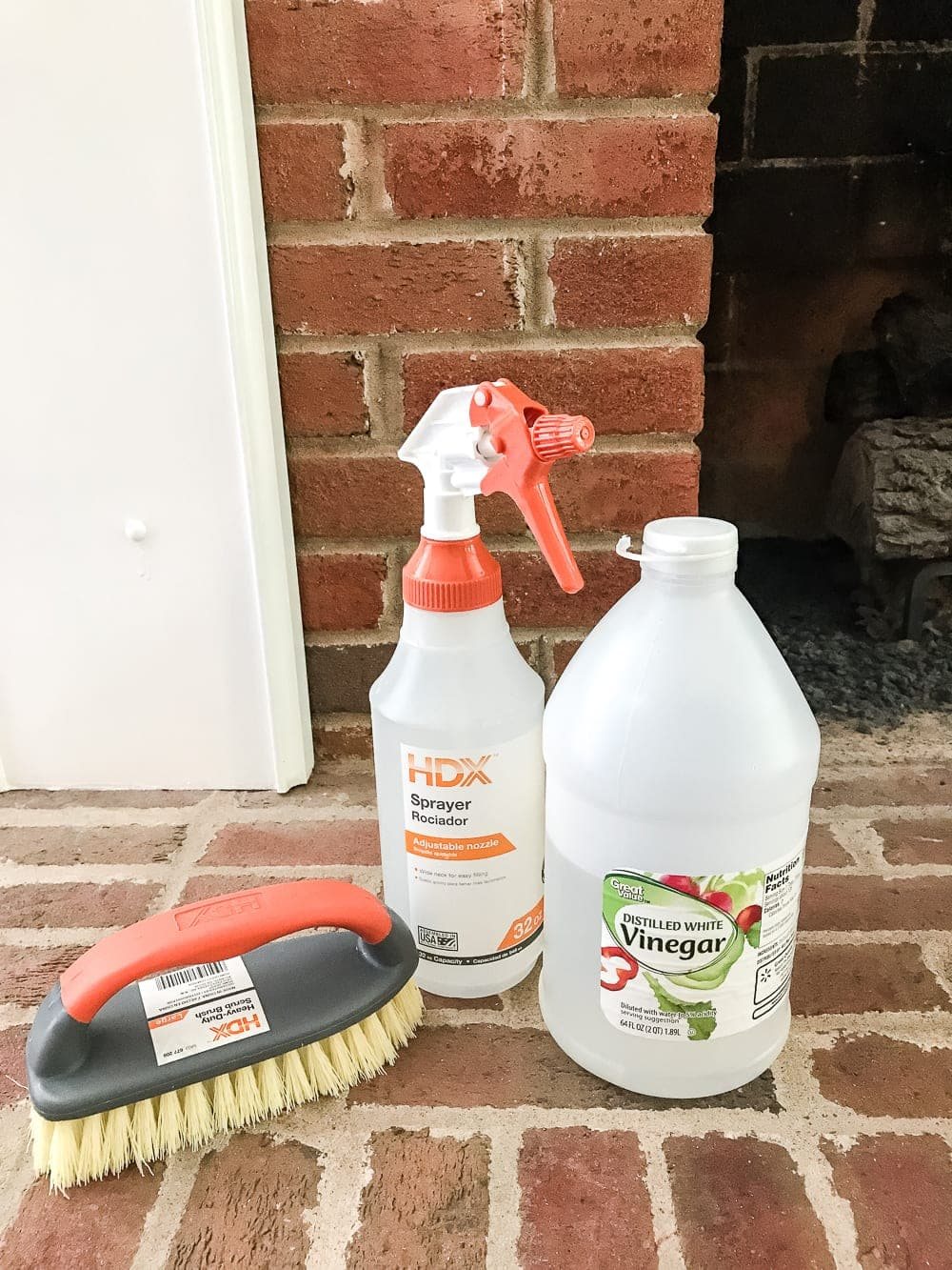 using vinegar to clean a brick fireplace