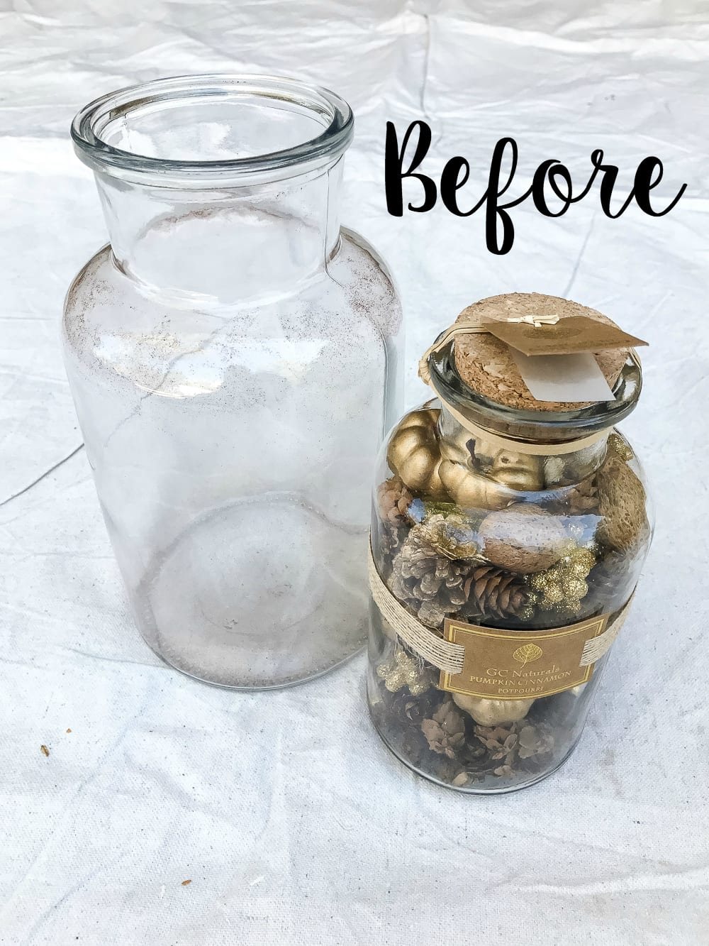 DIY Marbled Vases and Halloween Entryway | unigumushane.com - A quick tutorial for how to turn old jars and bottles into marbled vases (using nail polish) on the cheap that are modern works of art.