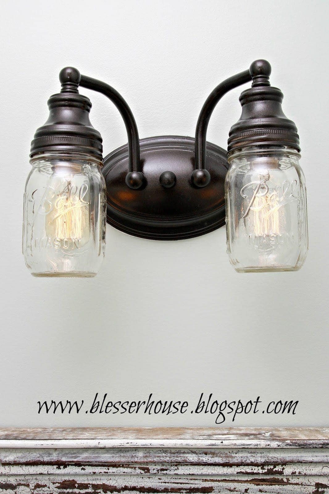 DIY Mason Jar Vanity Light