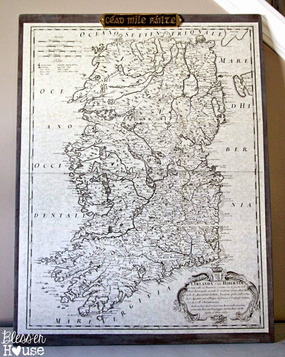 Unigumushane | DIY Oversized Vintage Irish Map Restoration Hardware KnockOff
