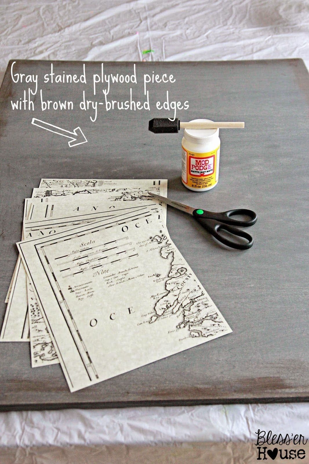 Unigumushane | DIY Oversized Vintage Irish Map Restoration Hardware KnockOff