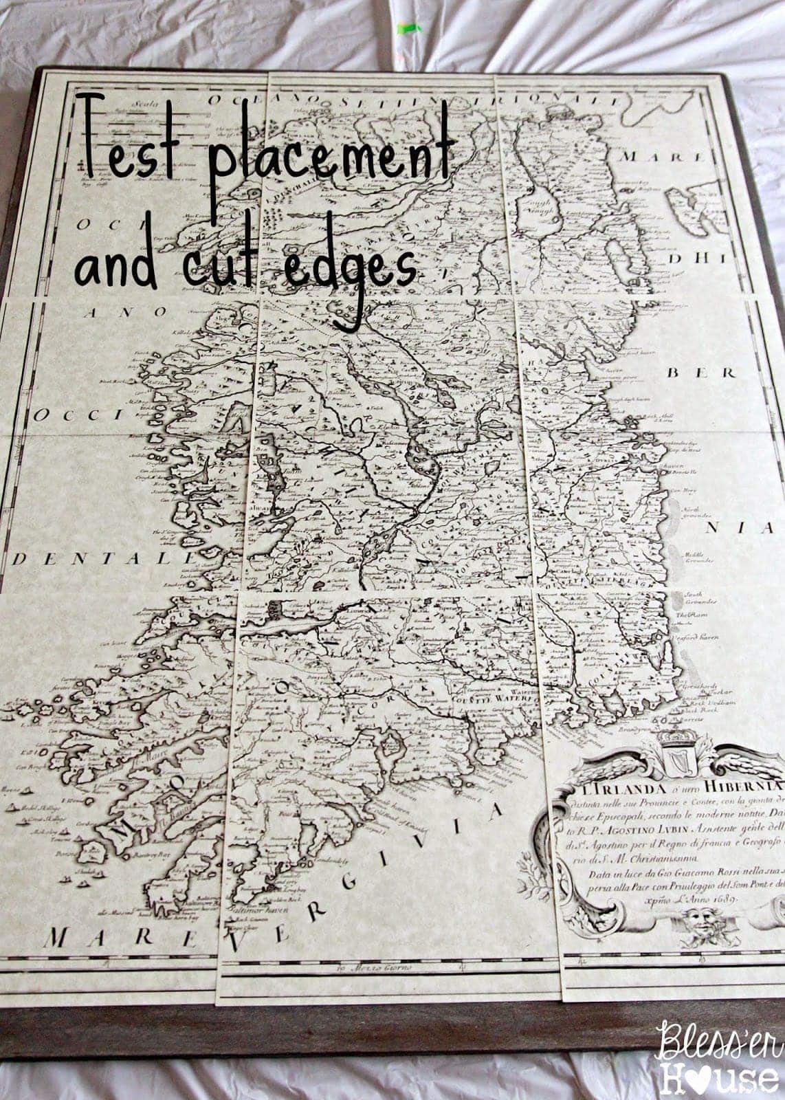 Unigumushane | DIY Oversized Vintage Irish Map Restoration Hardware KnockOff