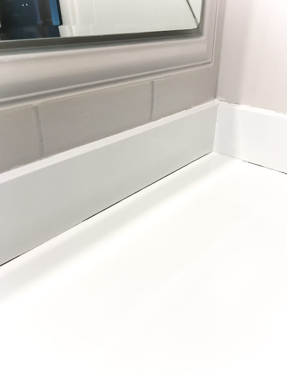 painted bathroom sink countertop after drying