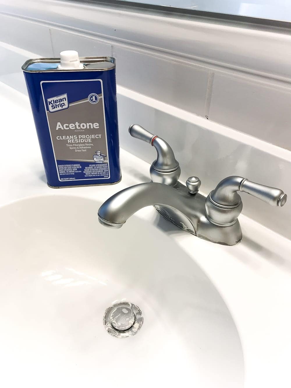 Use acetone to clean up epoxy paint