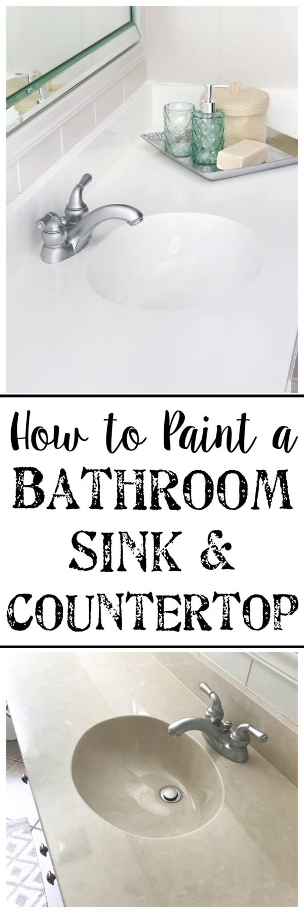 how to paint a bathroom sink countertop with before and after
