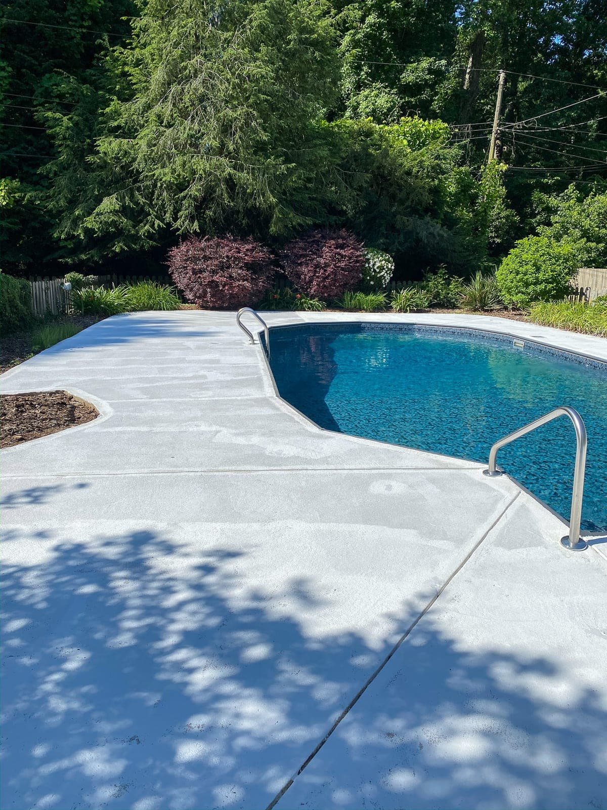 primer coat on a pool deck prior to painting