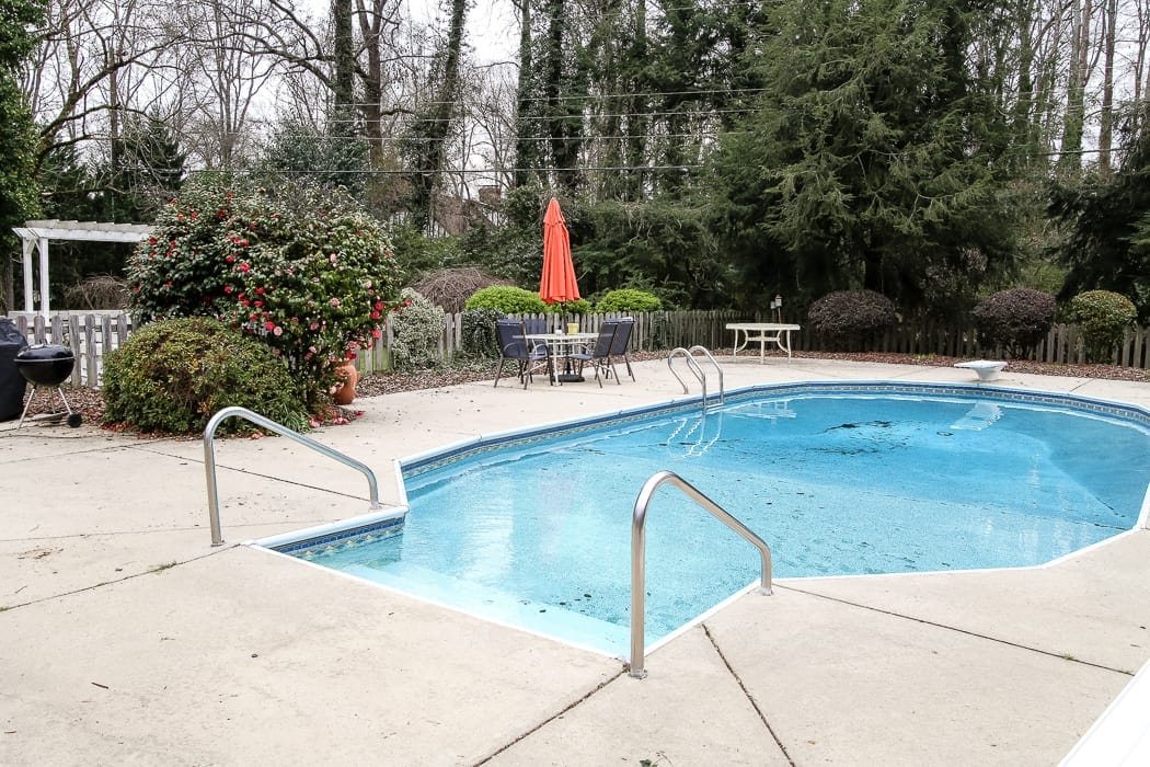 backyard swimming pool before