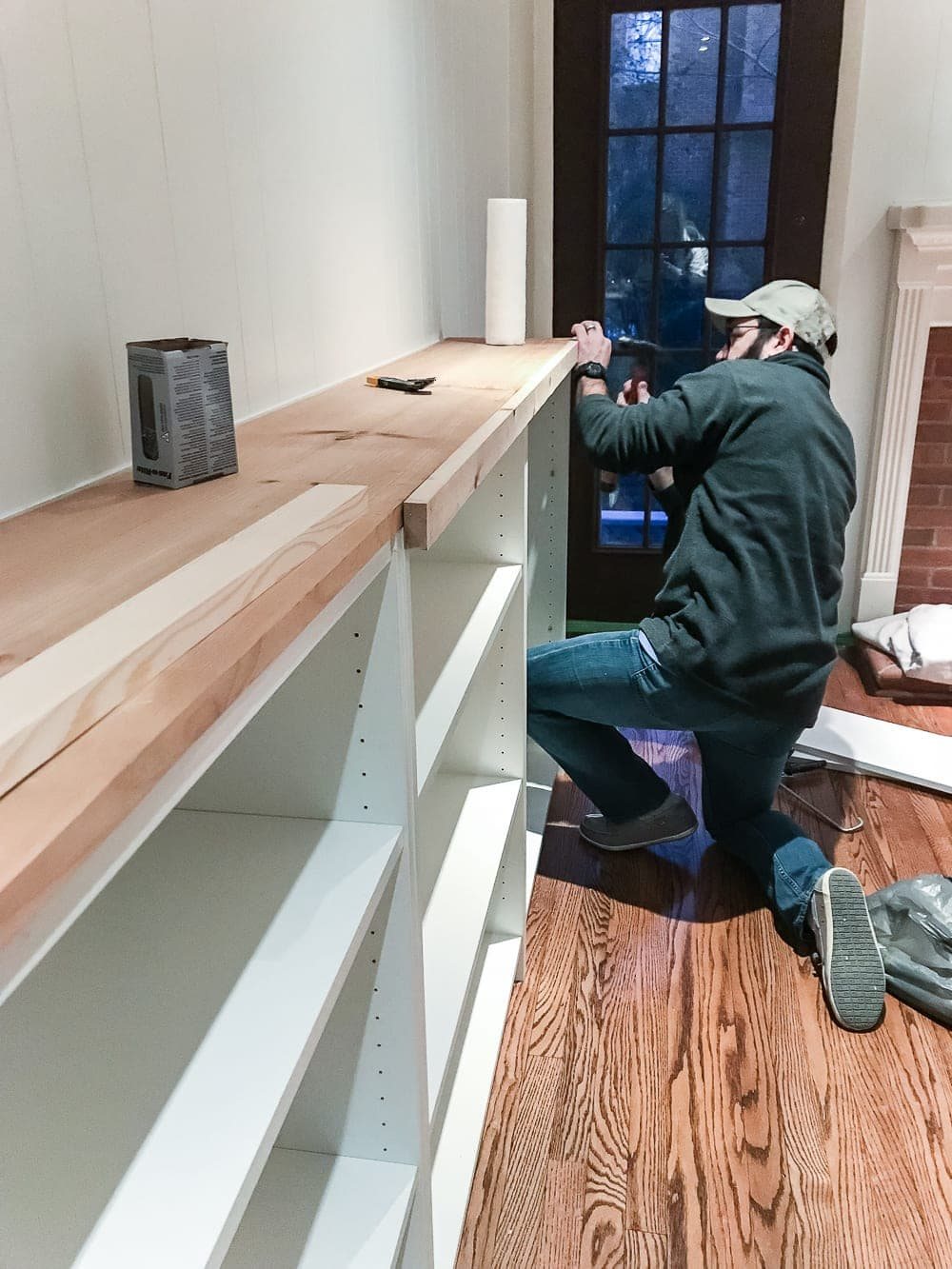 An easy to follow step-by-step tutorial showing how to build bookcase built-ins using IKEA Billy bookcases. #IKEAhack #homeimprovement #build #playroom