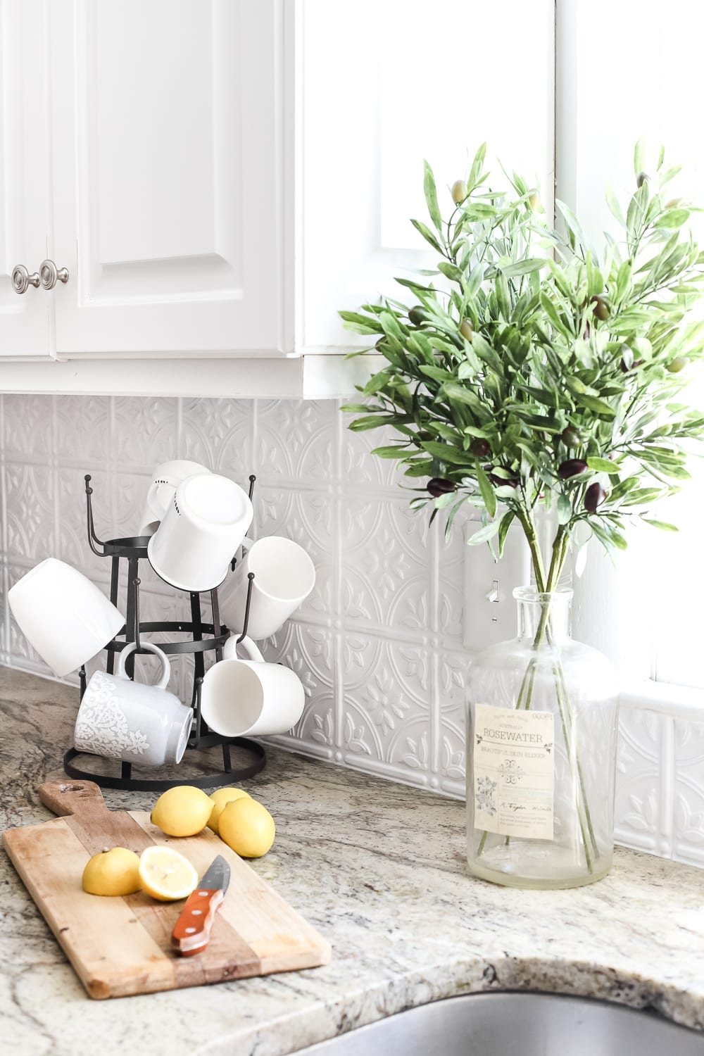 DIY Pressed Tin Kitchen Backsplash
