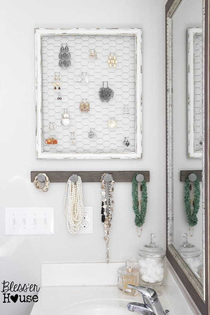 DIY Rustic Industrial Jewelry Wall Organizer