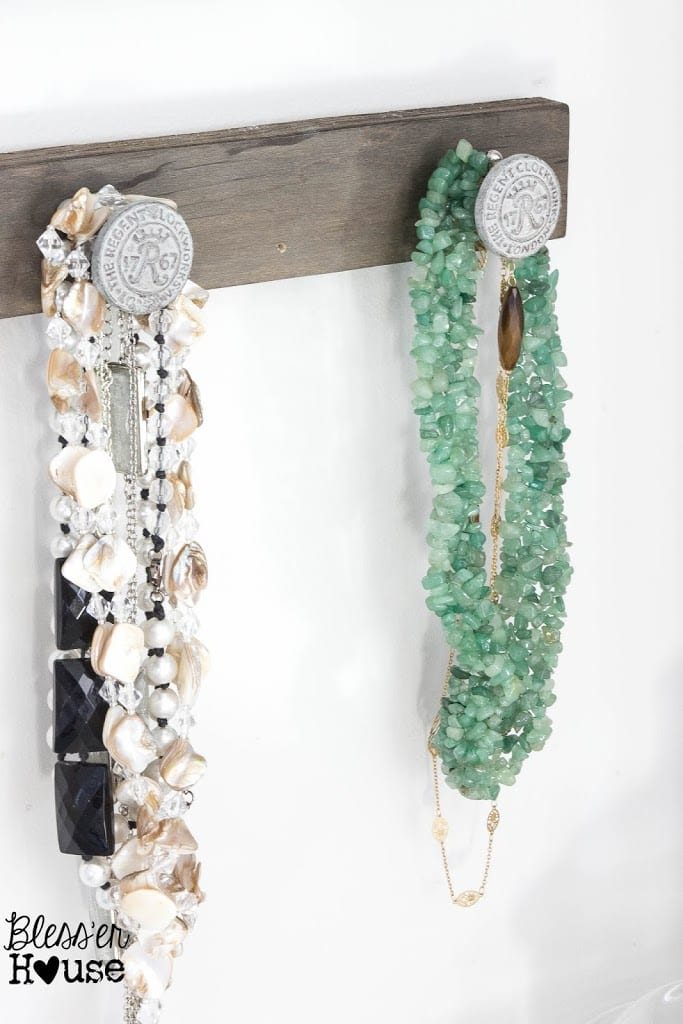 DIY Rustic Industrial Jewelry Wall Organizer