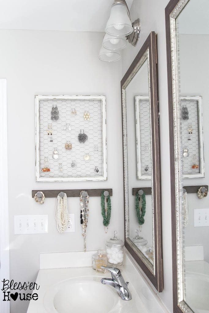 DIY Rustic Industrial Jewelry Wall Organizer