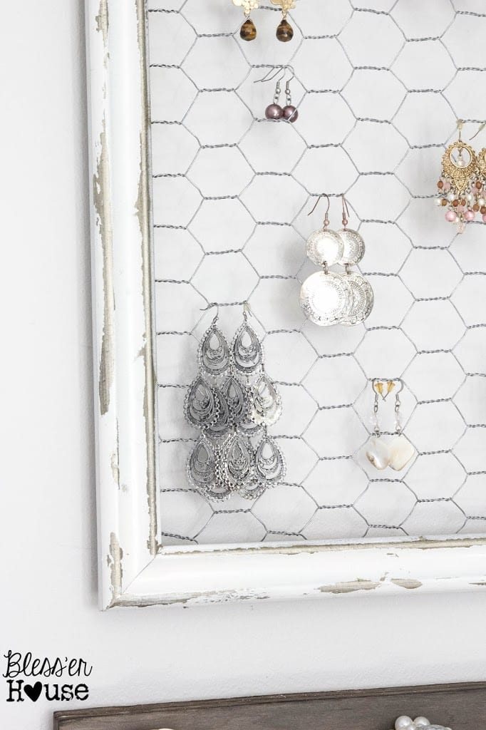DIY Rustic Industrial Jewelry Wall Organizer