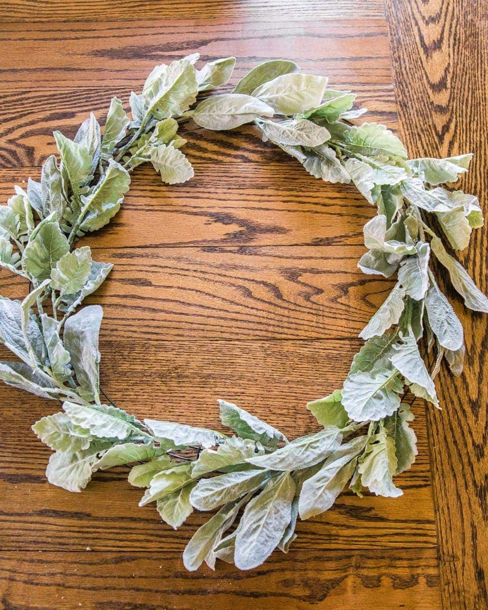 DIY Sage and Blush Spring Wreath | A step-by-step tutorial for making a spring wreath from scratch using artificial sage greenery and blush flowers for soft, romantic style.