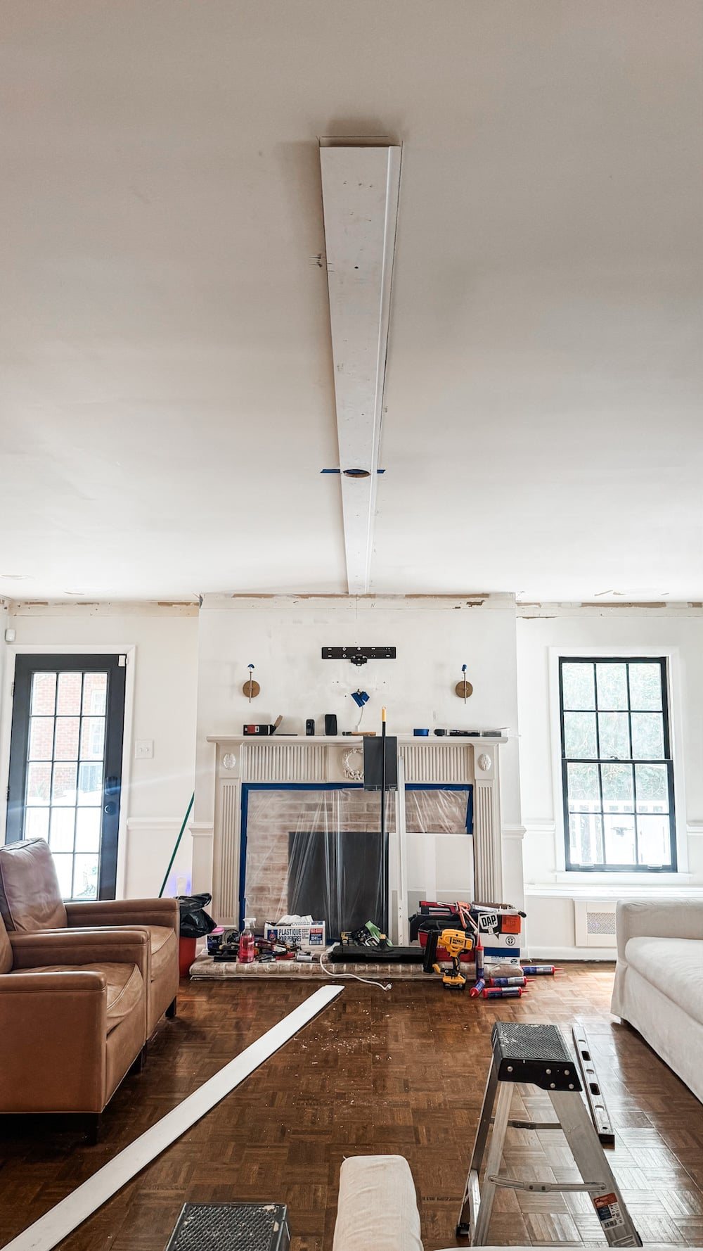 DIY shiplap ceiling