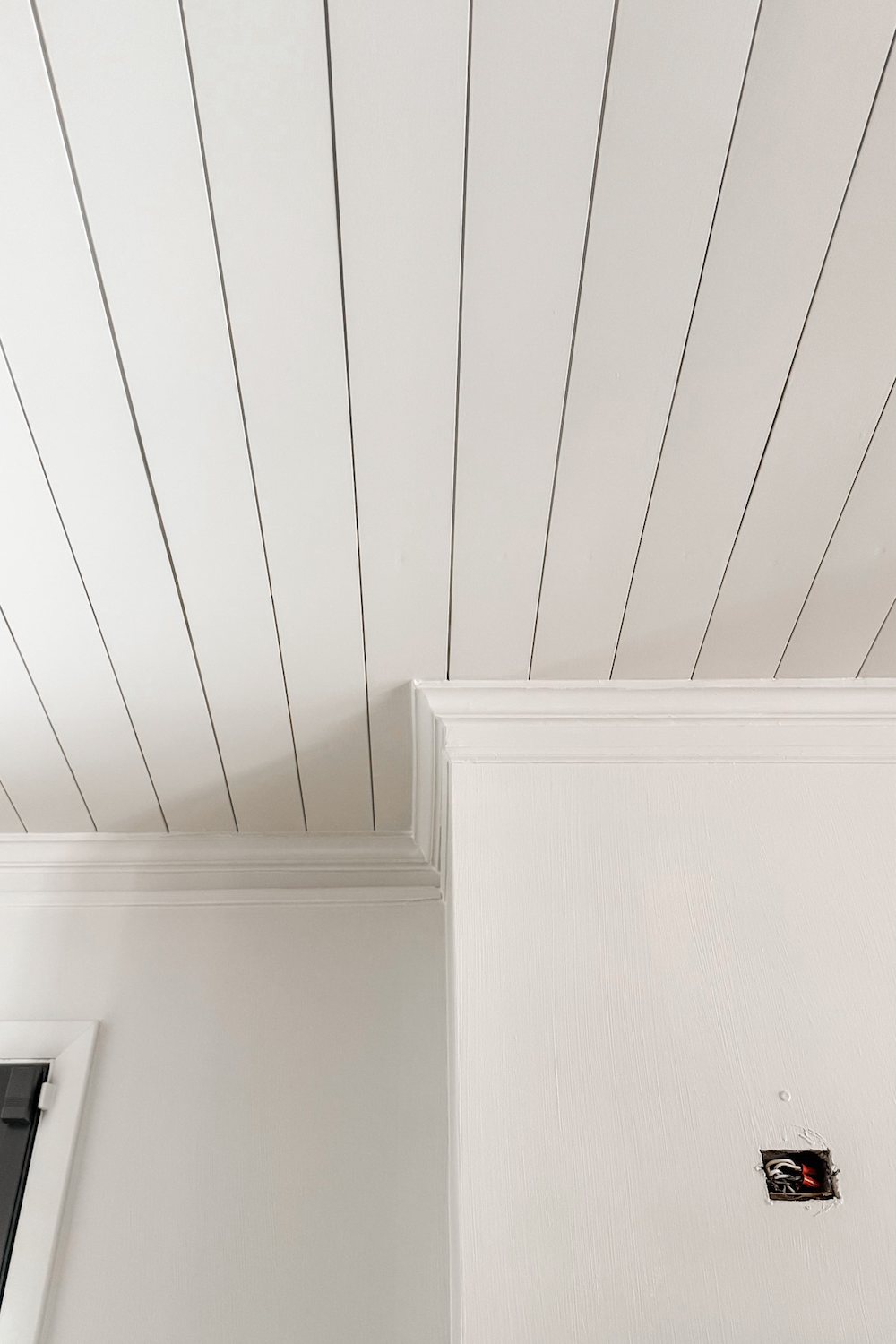 DIY shiplap ceiling