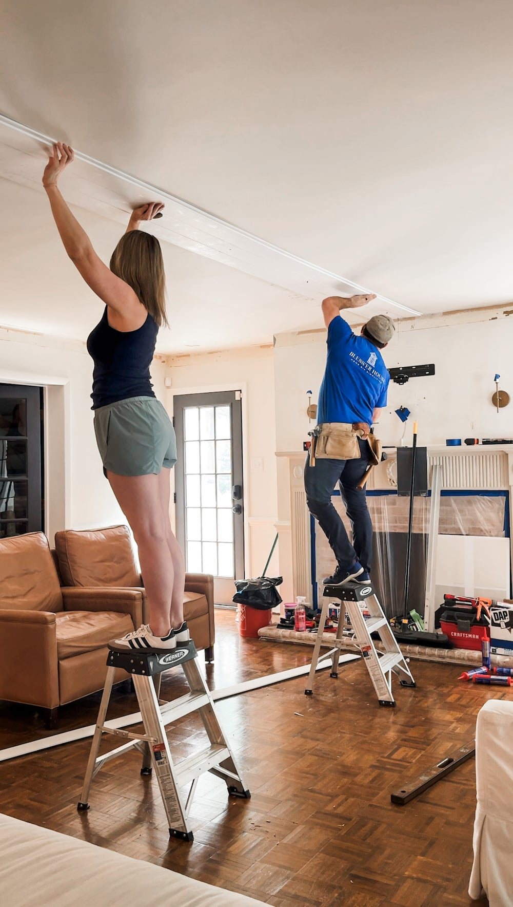 DIY shiplap ceiling
