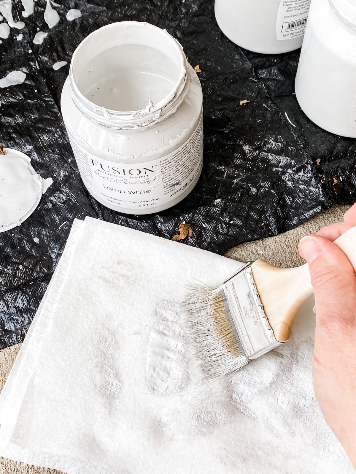 dry brushing with white paint