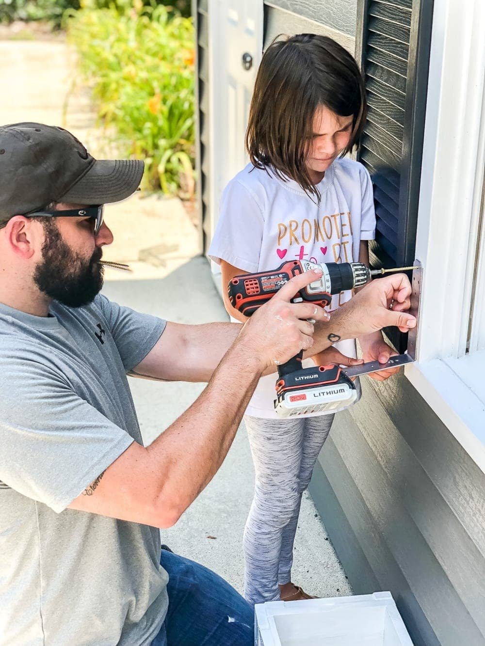 how to hang a window box with L brackets