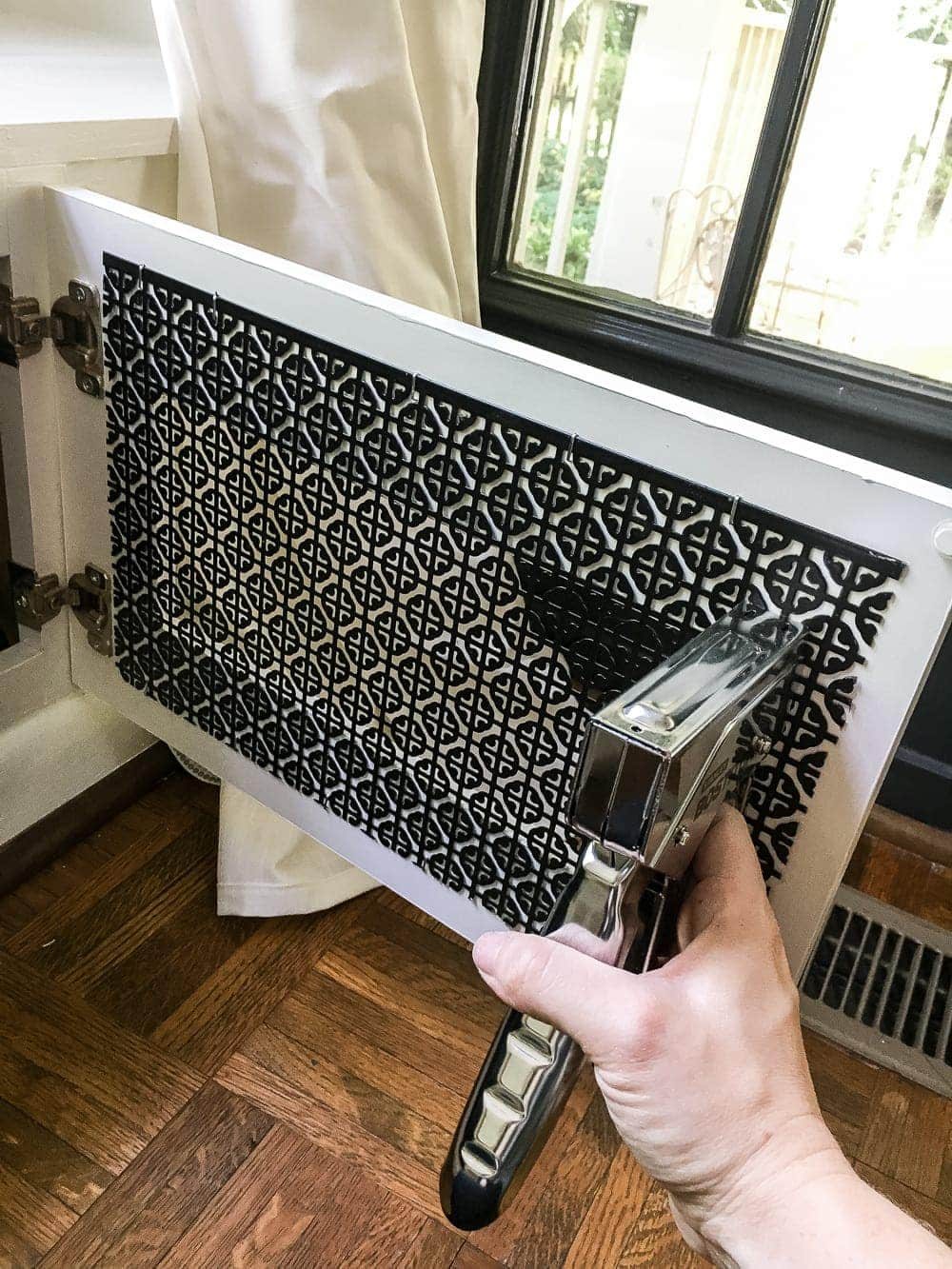DIY Window Seat from a Kitchen Cabinet | unigumushane.com - A simplified tutorial for how to build a DIY window seat using a prefabbed kitchen cabinet to house electronics and hide cords.