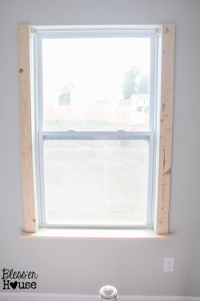 how to trim a window by adding 1x4 boards for basic window trim