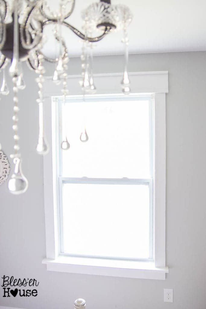 finished Craftsman style easy interior window trim with no miter cuts