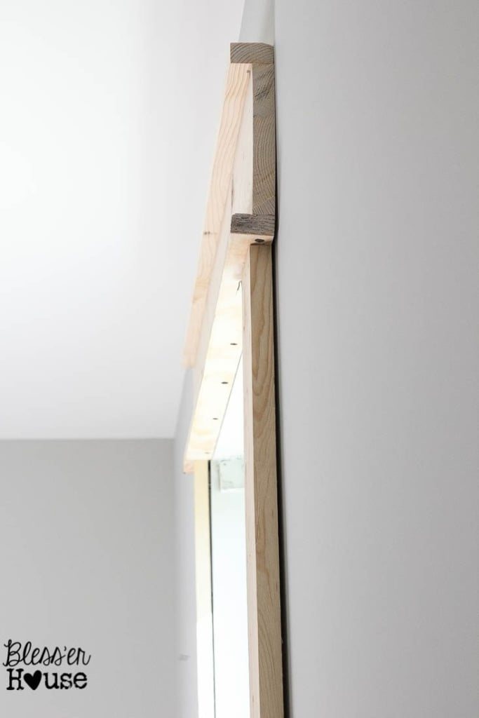side view of DIY window trim before adding caulk - gaps happen and can be fixed